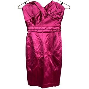 Bebe Pink Strapless Cocktail Dress XXS